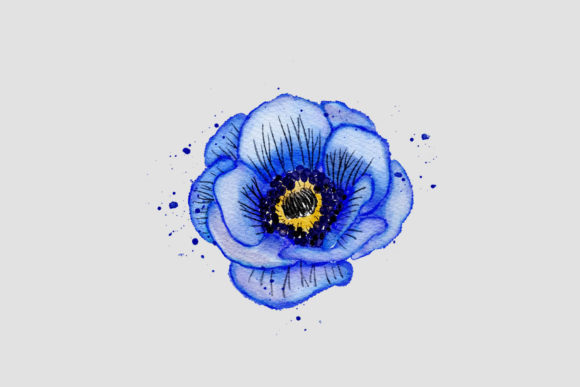 Blue Flower Watercolor PNG: A Versatile Illustration for Small Business Branding