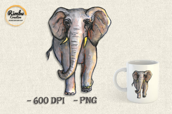 Elephant Watercolor Clipart Animal for Creative Illustrations