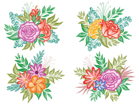 Flower Watercolor Illustrations for Local Business Branding