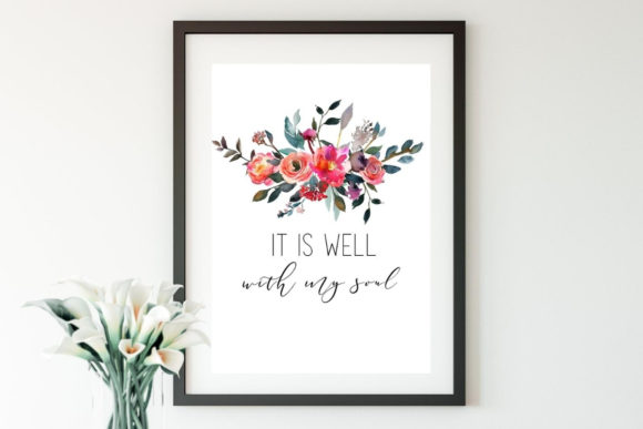 It Is Well Watercolor Floral Wall Art for Handmade Businesses