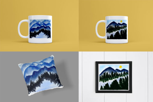 Mountains Watercolor Wet Illustrations: A Brand Designer’s Perspective