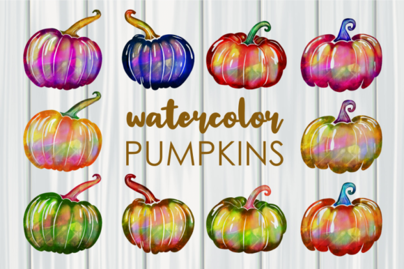 Seasonal Watercolor Autumn Pumpkins: A Versatile Illustration for Local Business Branding