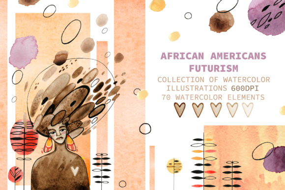 Watercolor African Americans Futurism: A Bold Illustration for Creative Publishing
