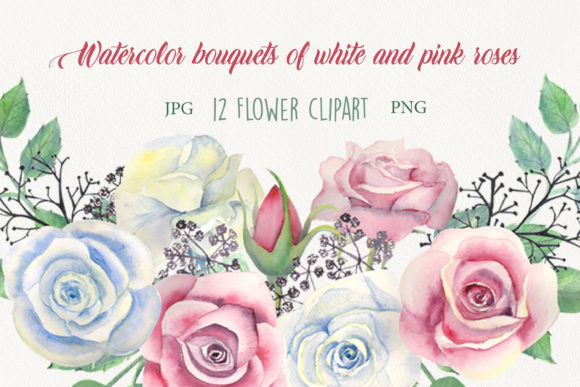 Watercolor Bouquets of Roses: A Versatile Illustration for Creative Projects