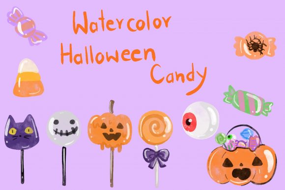 Watercolor Candy Halloween: A Versatile Illustration for Creative Marketing