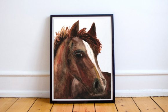 Watercolor Clip Art Print - Horse for Illustrations