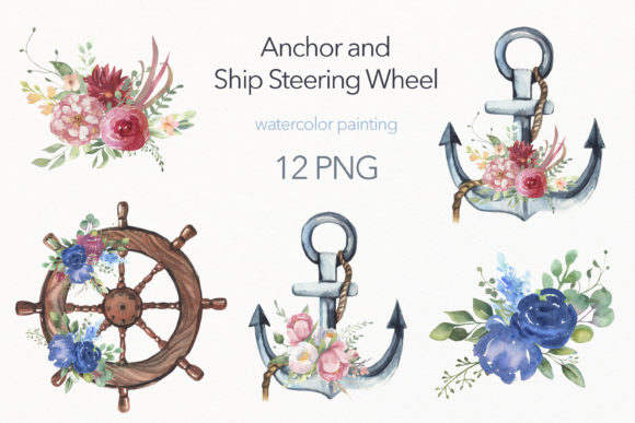 Watercolor Collection Anchors, Ship Whee Review for Real Projects