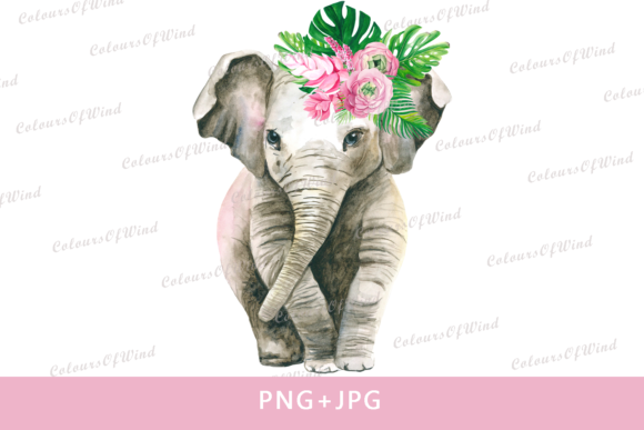 Watercolor Girl Elephant Sublimation: A Versatile Illustration for Creative Sellers