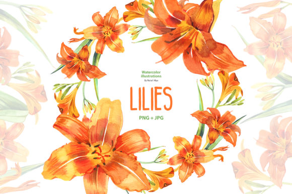 Watercolor Lilies: A Versatile Illustration for Local Business Branding