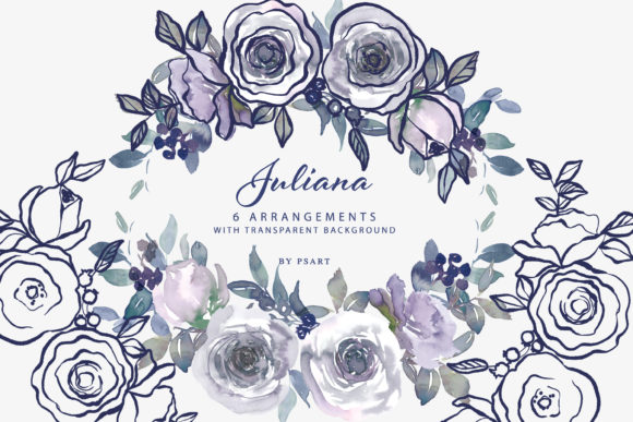 Watercolor Purple Violet Floral Clipart: A Versatile Illustration for Handmade Creations