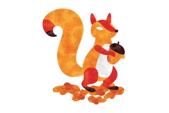 Watercolor Squirrel Illustration: A Versatile Graphic Design Asset for Crafters