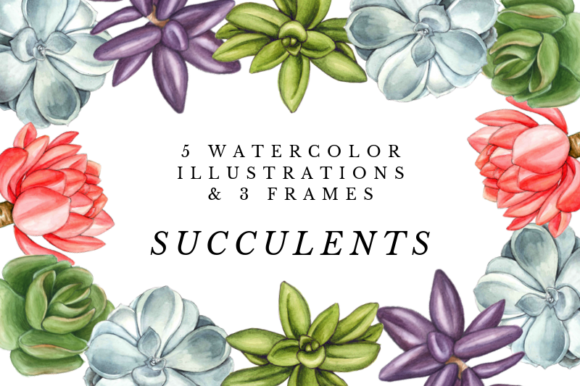 Watercolor Succulent Wreaths: A Versatile Illustration for Local Business Branding