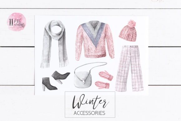 Watercolor Winter Clothes Set: A Versatile Illustration for Seasonal Branding